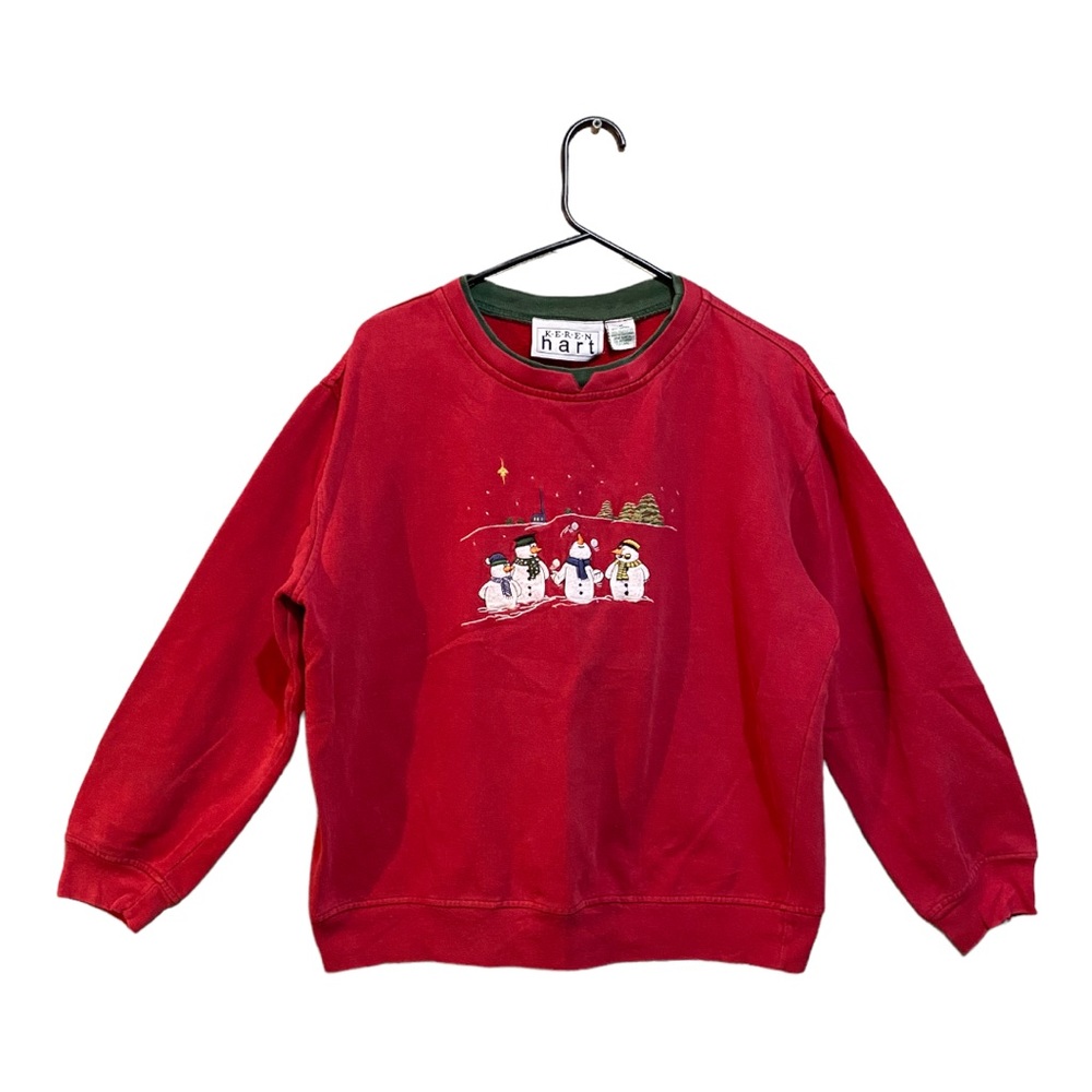 Vintage Keren Hart Red Crewneck Long Sleeve Sweatshirt  Size M ⛄️❄️